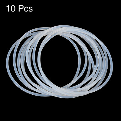 Harfington Silicone O-Rings, 54.5mm OD 50.9mm ID 1.8mm Width VMQ Seal Gasket for Compressor Valves Pipe Repair, White, Pack of 10