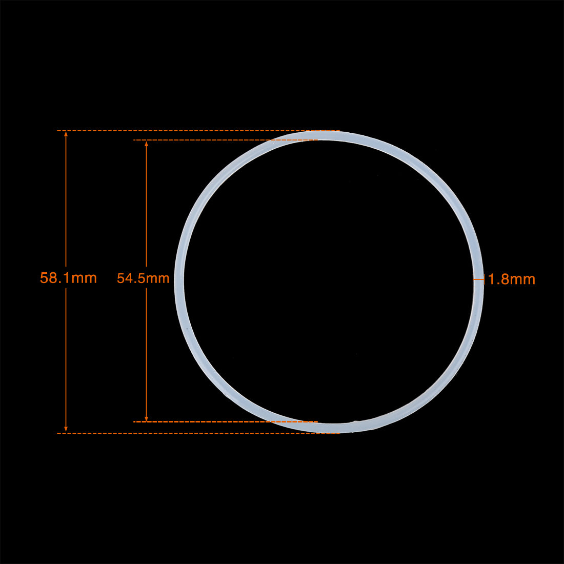 Harfington Silicone O-Rings, 54.5mm OD 50.9mm ID 1.8mm Width VMQ Seal Gasket for Compressor Valves Pipe Repair, White, Pack of 10
