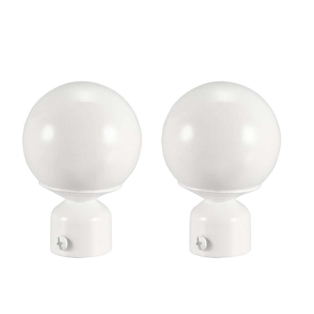 uxcell Uxcell Curtain Rod Finials Iron Ball Cap End for 28mm Drapery Pole White 90mm x 60mm 2 Pcs