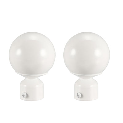 uxcell Uxcell Curtain Rod Finials Iron Ball Cap End for 28mm Drapery Pole White 90mm x 60mm 2 Pcs