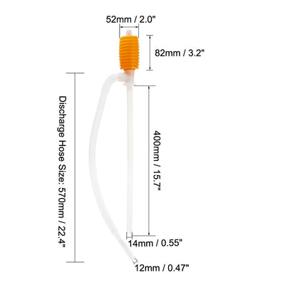 Harfington Uxcell 2pcs Manual Hand Siphon Oil Water Petrol Fuel Liquid Transfer Pump with Bendable Tube Orange