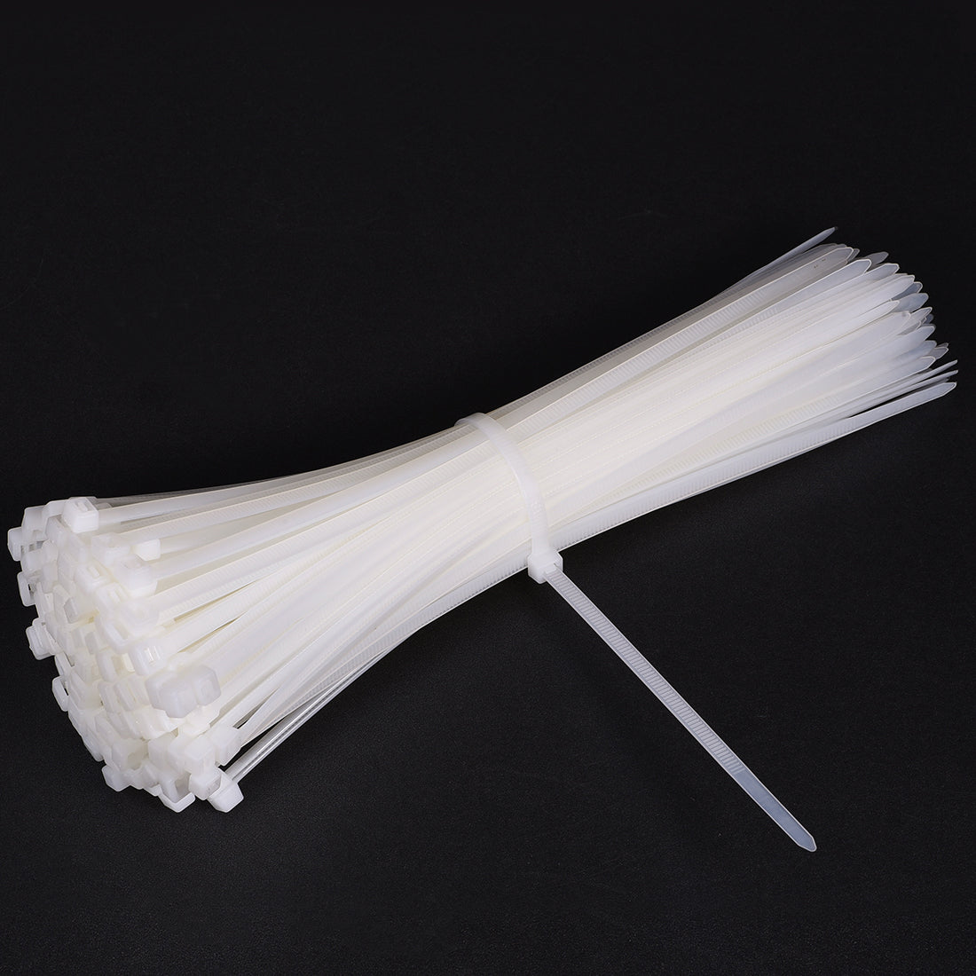 uxcell Uxcell Cable Zip Ties 200mmx5.2mm Self-Locking Nylon Tie Wraps White 100pcs