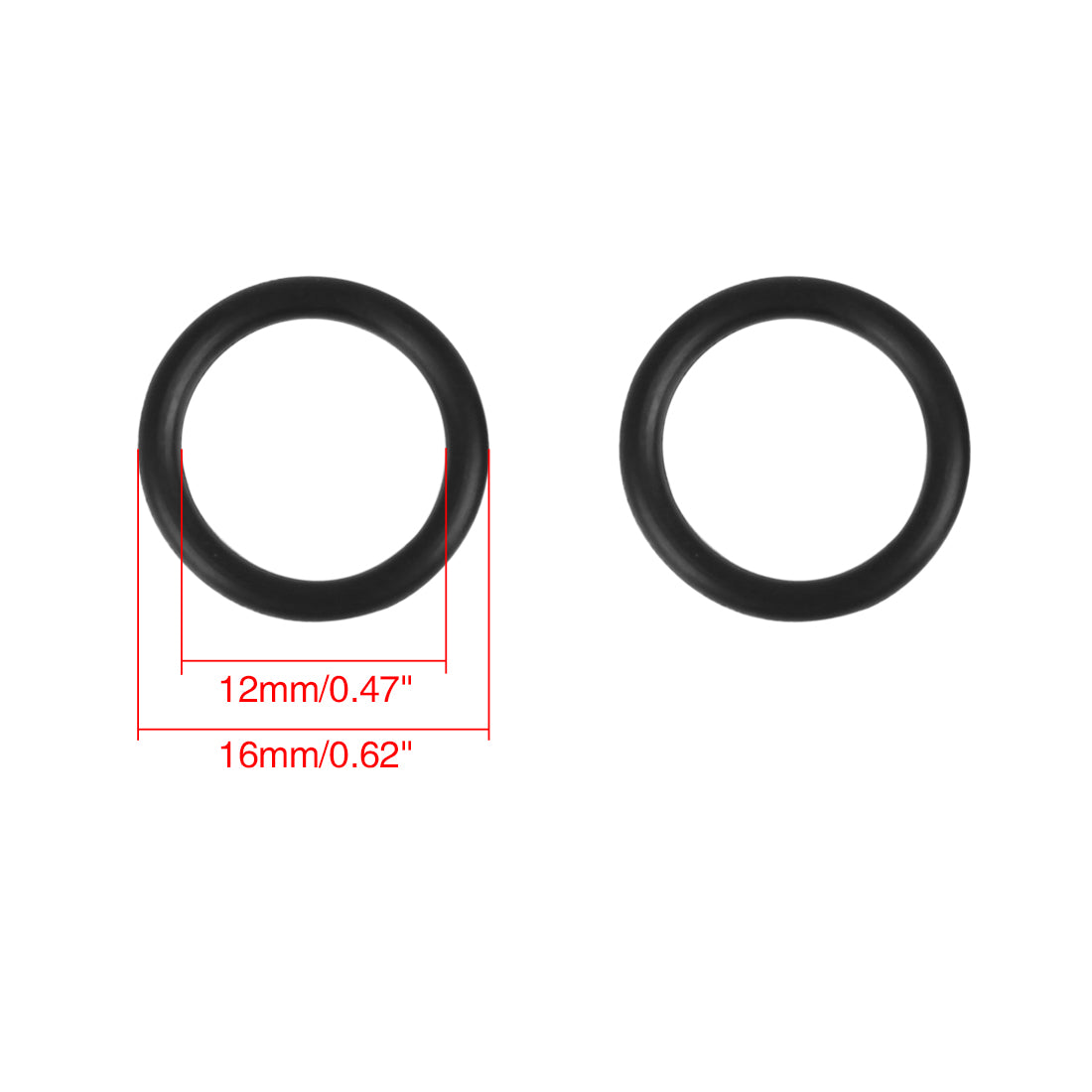 Harfington 100pcs 16x2mm Nitrile Rubber O-rings Heat Resistant Sealing Ring Gaskets for Car