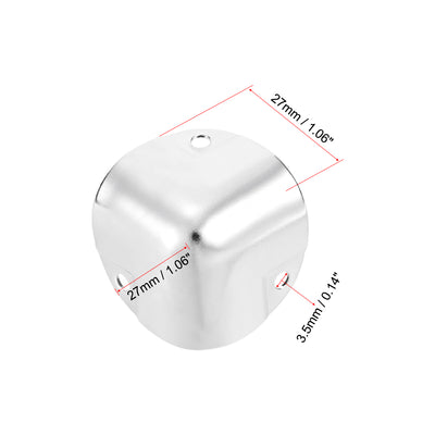 Harfington Uxcell Metal Box Corner Protectors Wooden Box Edge Guard Protector 27 x 27 x 27mm 12pcs