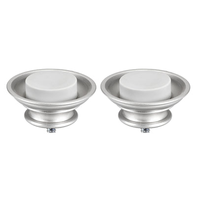 uxcell Uxcell Curtain Rod Finials Plastic End for 19mm Drapery Pole 35mm x 54mm Silver 2pcs