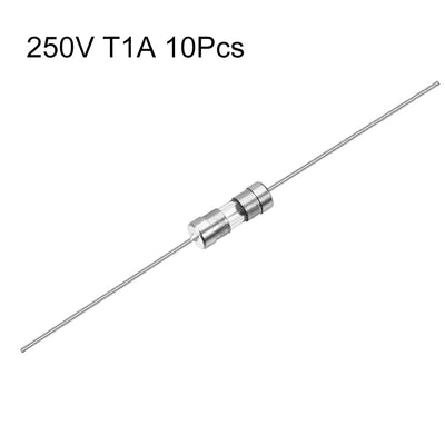 Harfington Uxcell Slow Blow Fuse Time Delay Axial Lead Glass Fuses 3.6mm x 10mm 250V T1A 10Pcs