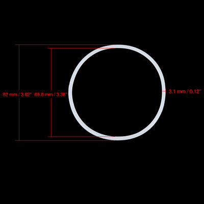 Harfington Silicone O-Rings, 92mm OD 85.8mm ID 3.1mm Width VMQ Seal Gasket for Compressor Valves Pipe Repair, White, Pack of 5