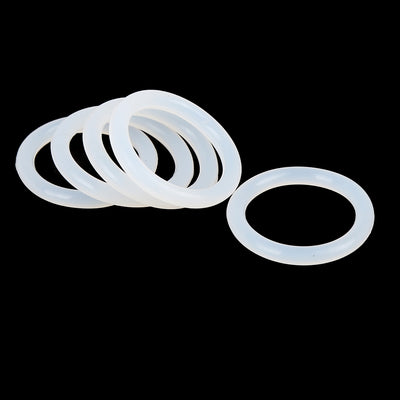 Harfington Silicone O-Rings, 30mm OD 23mm ID 3.5mm Width VMQ Seal Gasket for Compressor Valves Pipe Repair, White, Pack of 10