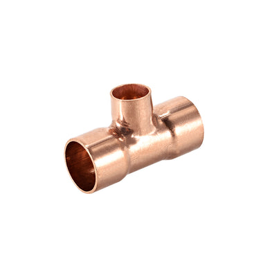 Harfington Uxcell Copper Reducing, Tee Copper Pressure Pipe Fitting Connector  for Plumbing Supply and Refrigeration