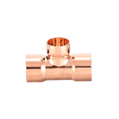 Harfington Uxcell Copper Reducing, Tee Copper Pressure Pipe Fitting Connector  for Plumbing Supply and Refrigeration