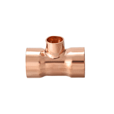 Harfington Uxcell Copper Reducing, Tee Copper Pressure Pipe Fitting Connector  for Plumbing Supply and Refrigeration