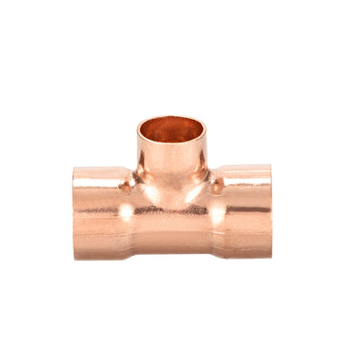 Harfington Uxcell Copper Reducing, Tee Copper Pressure Pipe Fitting Connector  for Plumbing Supply and Refrigeration