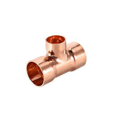 Harfington Uxcell Copper Reducing, Tee Copper Pressure Pipe Fitting Connector  for Plumbing Supply and Refrigeration