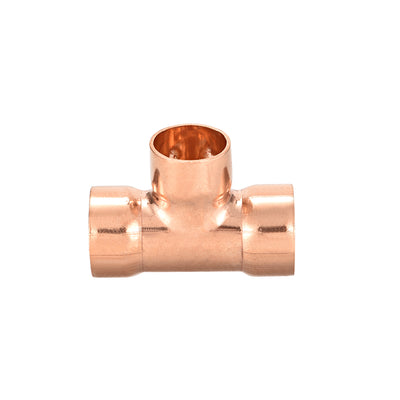 Harfington Uxcell Copper Reducing, Tee Copper Pressure Pipe Fitting Connector  for Plumbing Supply and Refrigeration