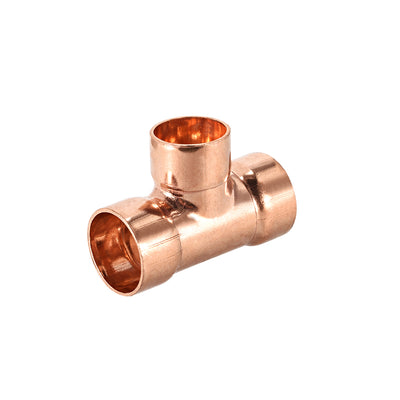 Harfington Uxcell Copper Reducing, Tee Copper Pressure Pipe Fitting Connector  for Plumbing Supply and Refrigeration