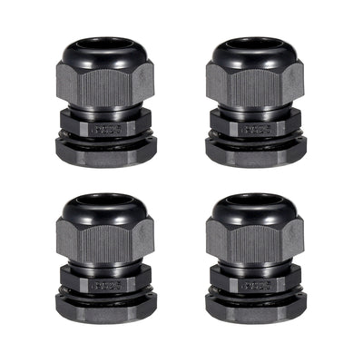 Harfington Cable Gland Waterproof Plastic Connectors Adjustable Locknut 4pcs