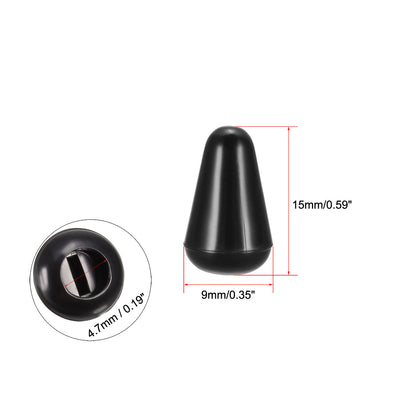 Harfington Uxcell M3.7 Plastic 5 Way Toggle Switch Knob Tip Caps for Electric Guitar Parts Accessories Switch Cap Black 20pcs