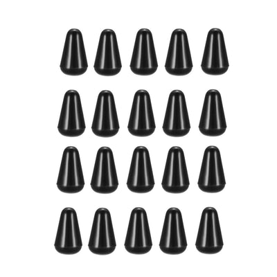 Harfington Uxcell M3.7 Plastic 5 Way Toggle Switch Knob Tip Caps for Electric Guitar Parts Accessories Switch Cap Black 20pcs