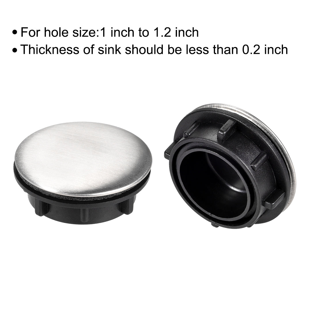 uxcell Uxcell Faucet Hole Cover for Dia 1 to 1.2 Inch, Kitchen Sink Tap Hole Cover Nickel Plated, 3 Pcs