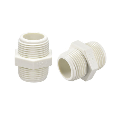Harfington PVC Pipe Fitting Hex Nipple G3/4 x G3/4 Male Thread Adapter Connector 10pcs