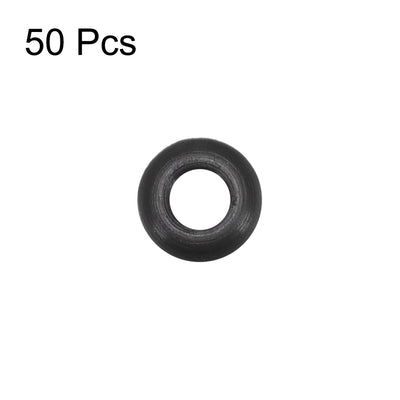 Harfington Uxcell Fluorine Rubber O Rings, 4mm OD, 2mm Inner Diameter, 1mm Width, Seal Gasket Black 50Pcs
