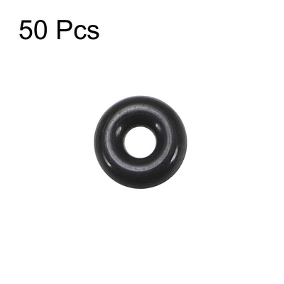 Harfington Uxcell Fluorine Rubber O Rings, 4.5mm OD, 1.5mm Inner Diameter, 1.5mm Width, Seal Gasket Black 50Pcs