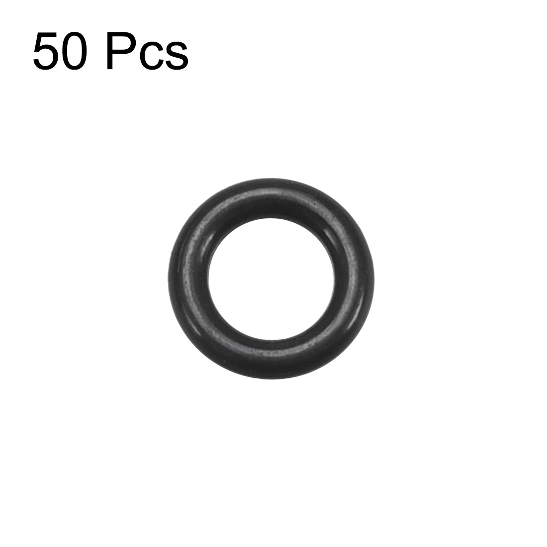 uxcell Uxcell Fluorine Rubber O Rings, 5mm OD, 3mm Inner Diameter, 1mm Width, Seal Gasket Black 50Pcs