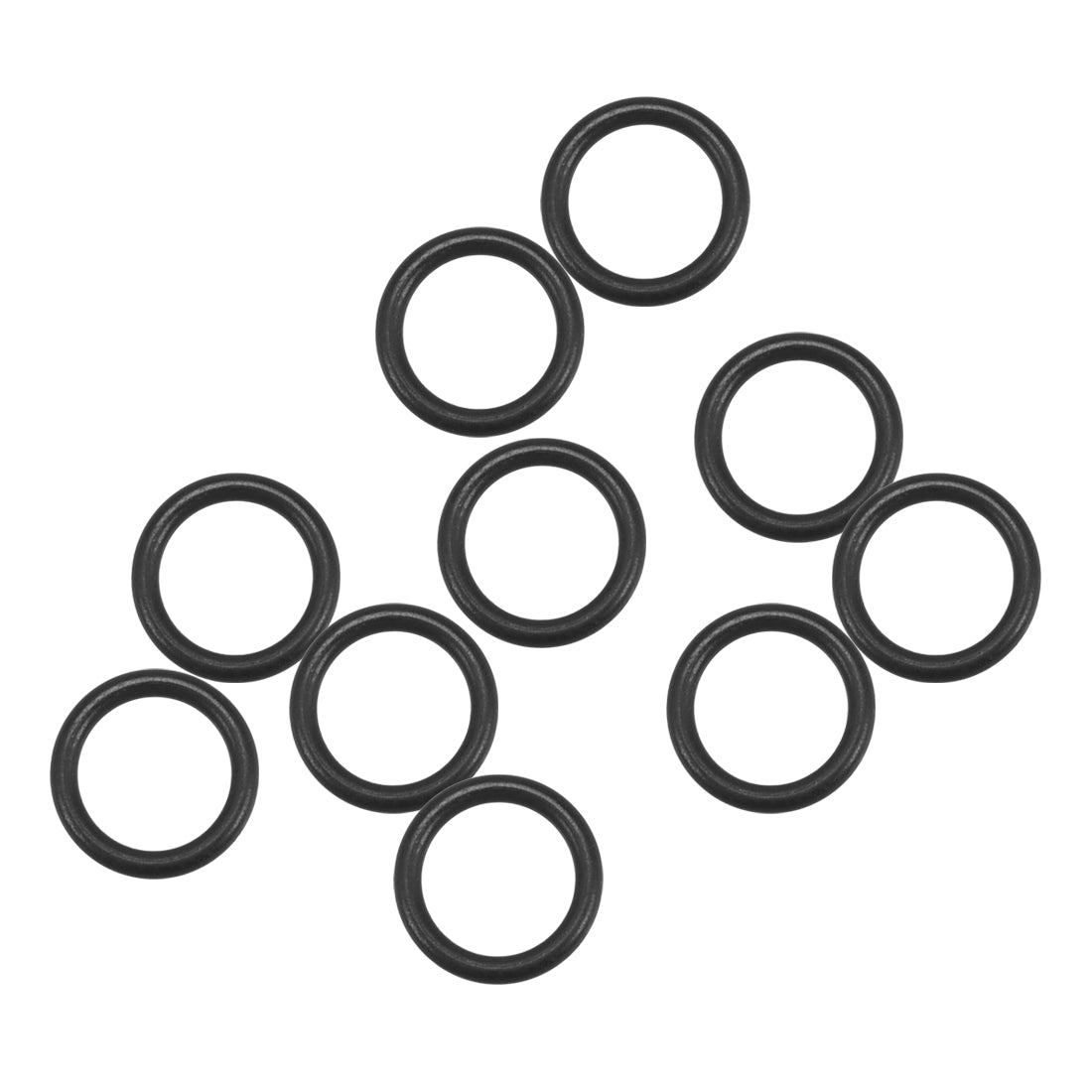uxcell Uxcell Fluorine Rubber O Rings, 8mm OD, 6mm Inner Diameter, 1mm Width, Seal Gasket Black 10Pcs