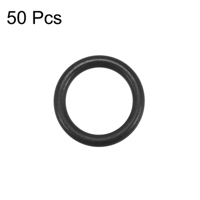 Harfington Uxcell Fluorine Rubber O Rings, 8mm OD, 6mm Inner Diameter, 1mm Width, Seal Gasket Black 50Pcs