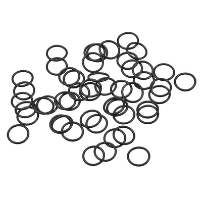 uxcell Uxcell Fluorine Rubber O Rings, 10mm OD, 8mm Inner Diameter, 1mm Width, Seal Gasket Black 50Pcs