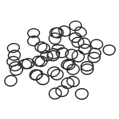 uxcell Uxcell Fluorine Rubber O Rings, 11mm OD, 9mm Inner Diameter, 1mm Width, Seal Gasket Black 50Pcs