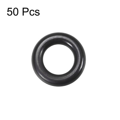 Harfington Uxcell Fluorine Rubber O Rings, 9mm OD, 5.2mm Inner Diameter, 1.9mm Width, Seal Gasket Black 50Pcs