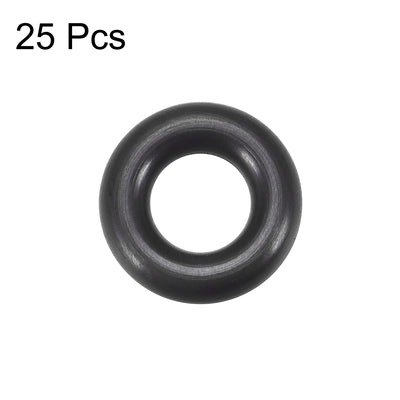 Harfington Uxcell Fluorine Rubber O Rings, 12mm OD, 5.8mm Inner Diameter, 3.1mm Width, Seal Gasket Black 25Pcs