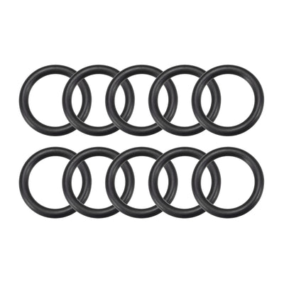 uxcell Uxcell Fluorine Rubber O Rings, 24mm OD, 17.8mm Inner Diameter, 3.1mm Width, Seal Gasket Black 10Pcs