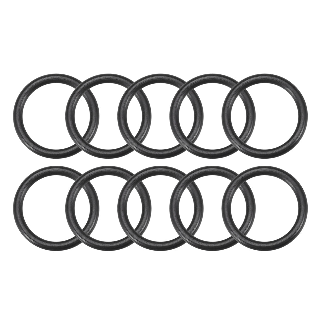 uxcell Uxcell Fluorine Rubber O Rings, 27mm OD, 20.8mm Inner Diameter, 3.1mm Width, Seal Gasket Black 10Pcs