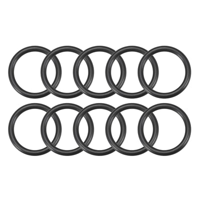 uxcell Uxcell Fluorine Rubber O Rings, 27mm OD, 20.8mm Inner Diameter, 3.1mm Width, Seal Gasket Black 10Pcs