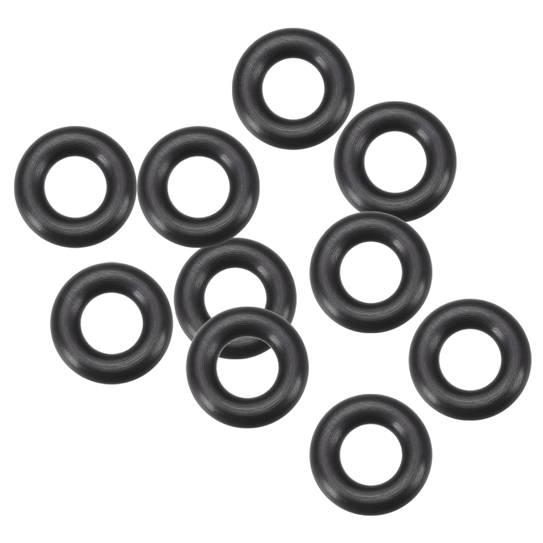 uxcell Uxcell Fluorine Rubber O Rings, 13mm OD, 6mm Inner Diameter, 3.5mm Width, Seal Gasket Black 10Pcs