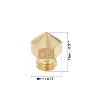 Harfington Uxcell 0.4mm 3D Printer Nozzle, Fit for MK10, for 1.75mm Filament Brass 10pcs