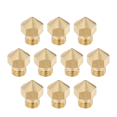 uxcell Uxcell 0.4mm 3D Printer Nozzle, Fit for MK10, for 1.75mm Filament Brass 10pcs