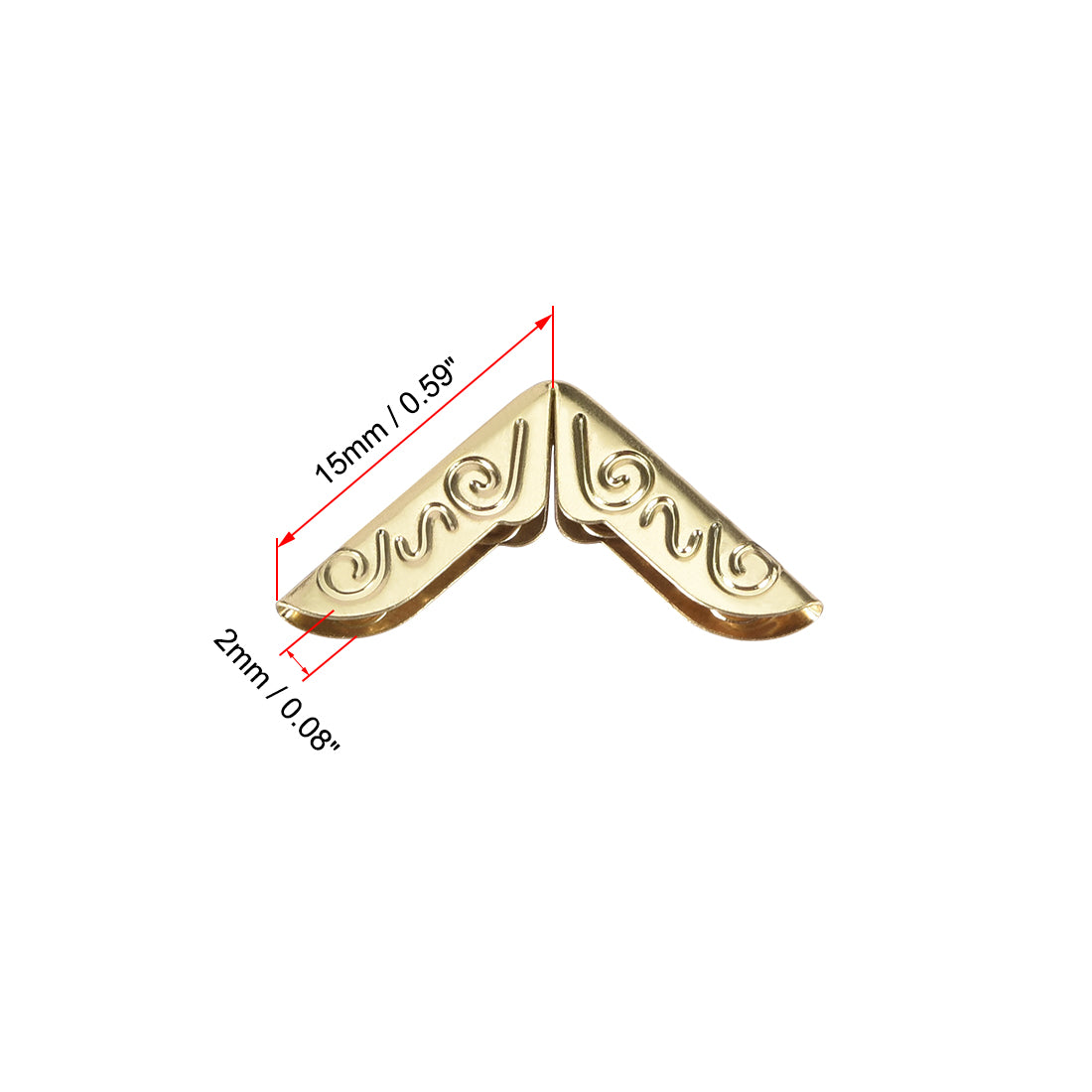 uxcell Uxcell Metal Book Corner Protectors Edge Cover Guard 15 x 15 x 2mm Gold Tone 100pcs
