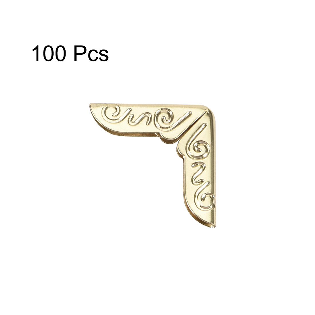 uxcell Uxcell Metal Book Corner Protectors Edge Cover Guard 15 x 15 x 2mm Gold Tone 100pcs