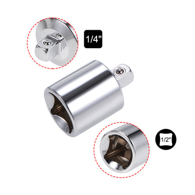 Harfington Uxcell 1/2 Inch Drive (F) x 1/4 Inch (M) Socket Reducer, Female to Male