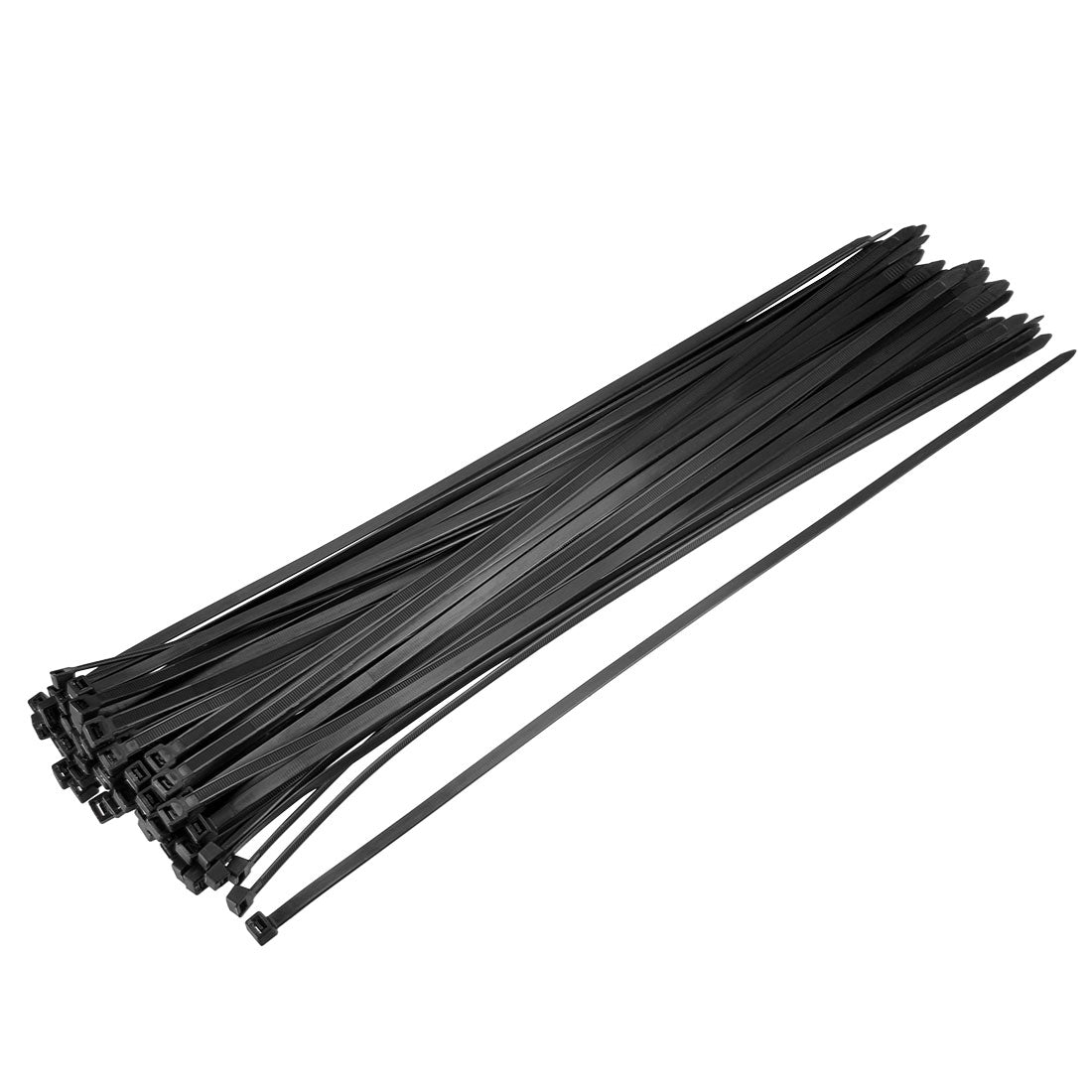 uxcell Uxcell Cable Zip Ties 650mmx8.8mm Self-Locking Nylon Tie Wraps Black 60pcs