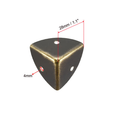 Harfington Uxcell Metal Box Corner Protectors Wooden Box Edge Guard Protector 28 x 28 x 28mm Bronze Tone 12pcs