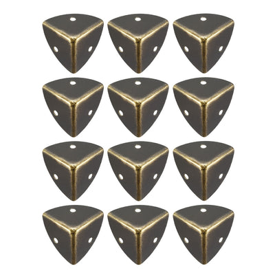 uxcell Uxcell Metal Box Corner Protectors Wooden Box Edge Guard Protector 28 x 28 x 28mm Bronze Tone 12pcs