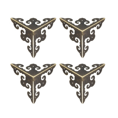 Harfington Uxcell Metal Box Corner Protectors Edge Guard Protector 65x65x65mm Bronze Tone 4pcs
