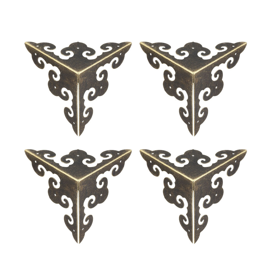 uxcell Uxcell Metal Box Corner Protectors Edge Guard Protector 65x65x65mm Bronze Tone 4pcs