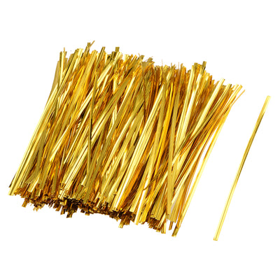 uxcell Uxcell Long Strong Twist Ties 4 Inches Quality Plastic Closure Tie for Tying Gift Bags Art Craft Ties Manage Cords Golden 1000pcs