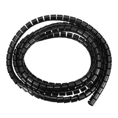 uxcell Uxcell Spiral Tube Wrap Cable Management Sleeve 9mmx10mm 2 Meters Long Black