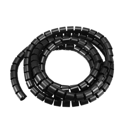 uxcell Uxcell Spiral Tube Wrap Cable Management Sleeve 13mmx15mm 2 Meters Long Black